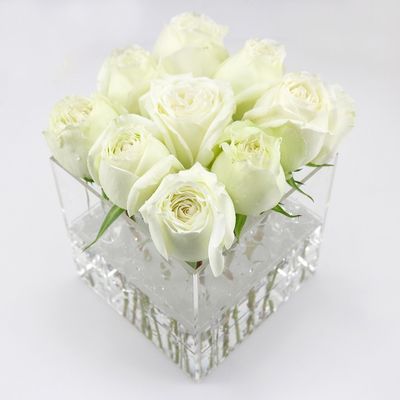 발렌타인 데이 결혼 선물을 위한 홀과 0.5 밀리미터 두꺼운 아크릴 꽃 상자